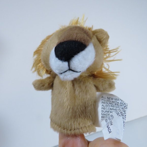 LION FINGER PUPPET Stuffed Animal Plush - Picture 4 of 10